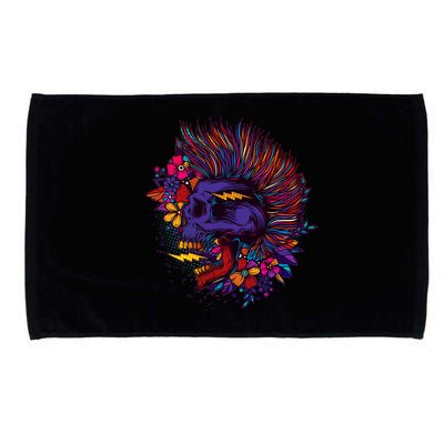 Cool Colorful Punk Mohawk Skull Microfiber Hand Towel