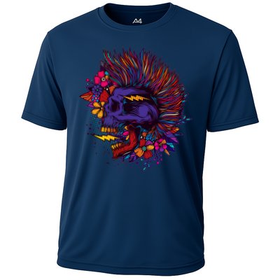 Cool Colorful Punk Mohawk Skull Performance Shirt