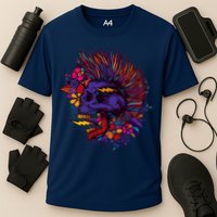 Cool Colorful Punk Mohawk Skull Performance Shirt