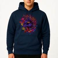 Cool Colorful Punk Mohawk Skull Hoodie