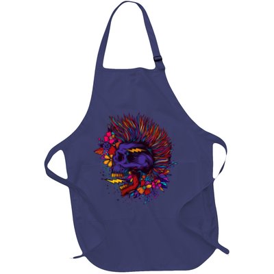 Cool Colorful Punk Mohawk Skull Apron