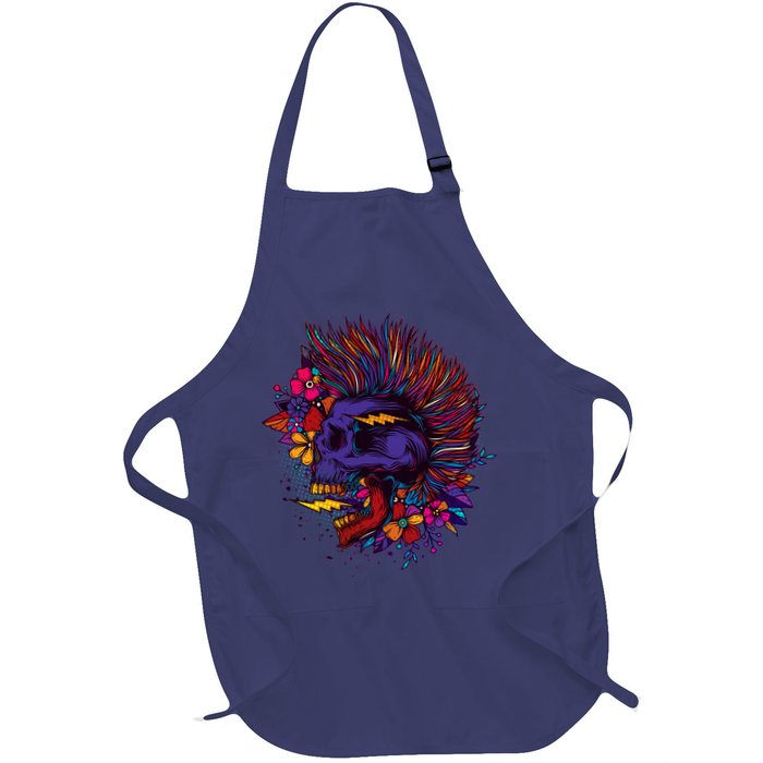 Cool Colorful Punk Mohawk Skull Apron