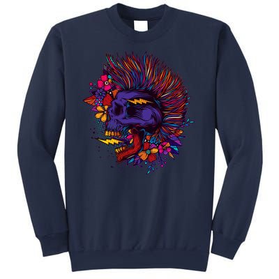 Cool Colorful Punk Mohawk Skull Sweatshirt