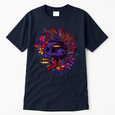 Cool Colorful Punk Mohawk Skull Tall T-Shirt