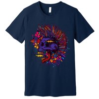 Cool Colorful Punk Mohawk Skull Premium T-Shirt