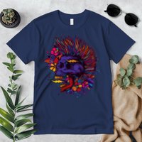 Cool Colorful Punk Mohawk Skull Premium T-Shirt