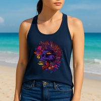 Cool Colorful Punk Mohawk Skull Womens Tank Top