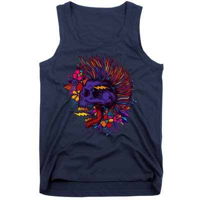 Cool Colorful Punk Mohawk Skull Tank Top