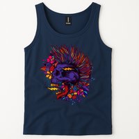 Cool Colorful Punk Mohawk Skull Tank Top