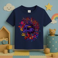 Cool Colorful Punk Mohawk Skull Toddler T-Shirt