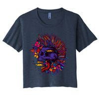 Cool Colorful Punk Mohawk Skull Crop Top