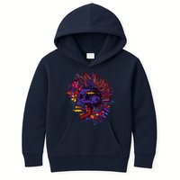 Cool Colorful Punk Mohawk Skull Kids Hoodie