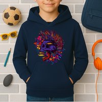 Cool Colorful Punk Mohawk Skull Kids Hoodie