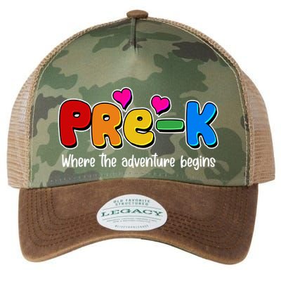 Cute Colorful Pre K Where The Adventure Begins Legacy Tie Dye Trucker Hat