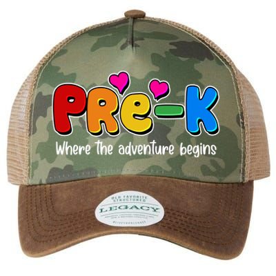 Cute Colorful Pre K Where The Adventure Begins Legacy Tie Dye Trucker Hat