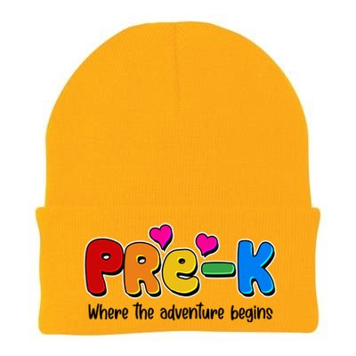 Cute Colorful Pre K Where The Adventure Begins Knit Cap Winter Beanie