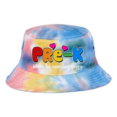 Cute Colorful Pre K Where The Adventure Begins Tie Dye Newport Bucket Hat