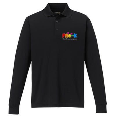 Cute Colorful Pre K Where The Adventure Begins Performance Long Sleeve Polo