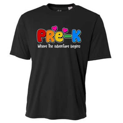 Cute Colorful Pre K Where The Adventure Begins Cooling Performance Crew T-Shirt