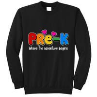Cute Colorful Pre K Where The Adventure Begins Sweatshirt