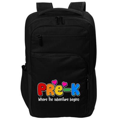 Cute Colorful Pre K Where The Adventure Begins Impact Tech Backpack