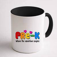 Cute Colorful Pre K Where The Adventure Begins Mug
