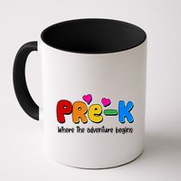 Cute Colorful Pre K Where The Adventure Begins Mug
