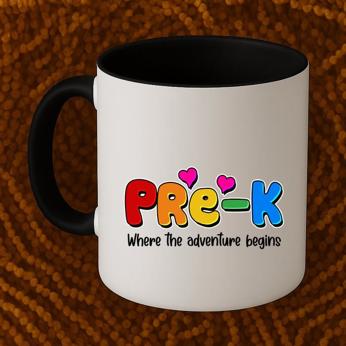 Cute Colorful Pre K Where The Adventure Begins Mug