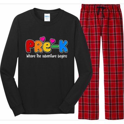 Cute Colorful Pre K Where The Adventure Begins Long Sleeve Pajama Set