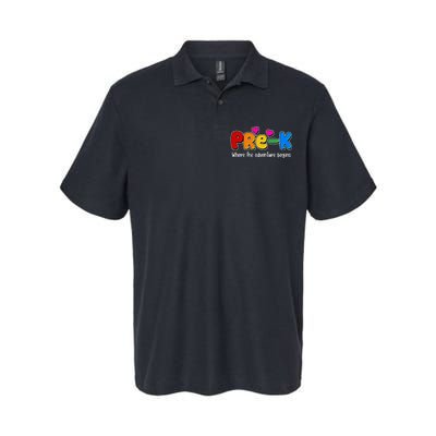 Cute Colorful Pre K Where The Adventure Begins Softstyle Adult Sport Polo