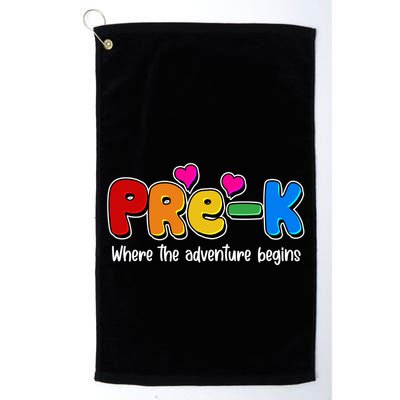Cute Colorful Pre K Where The Adventure Begins Golf Towel