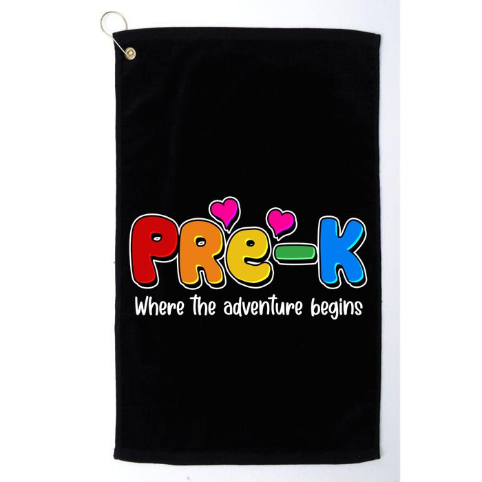 Cute Colorful Pre K Where The Adventure Begins Golf Towel