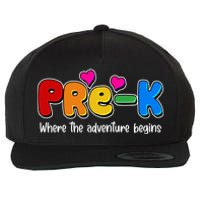 Cute Colorful Pre K Where The Adventure Begins Wool Snapback Cap