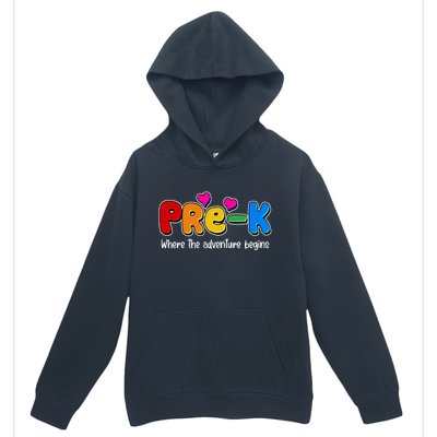 Cute Colorful Pre K Where The Adventure Begins Urban Pullover Hoodie