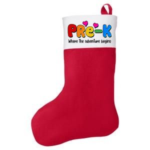 Cute Colorful Pre K Where The Adventure Begins Felt Holiday Christmas Stocking