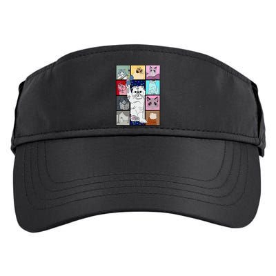 Cute Cat Purring In My Lap Cause It Loves Me Cat Lover Adult Drive Performance Visor