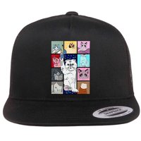Cute Cat Purring In My Lap Cause It Loves Me Cat Lover Flat Bill Trucker Hat