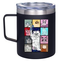 Cute Cat Purring In My Lap Cause It Loves Me Cat Lover 12oz Stainless Steel Coffee Mug