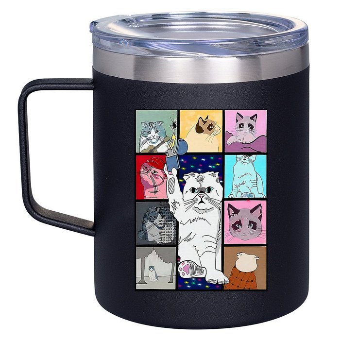Cute Cat Purring In My Lap Cause It Loves Me Cat Lover 12oz Stainless Steel Coffee Mug