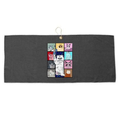 Cute Cat Purring In My Lap Cause It Loves Me Cat Lover Large Microfiber Waffle Golf Towel
