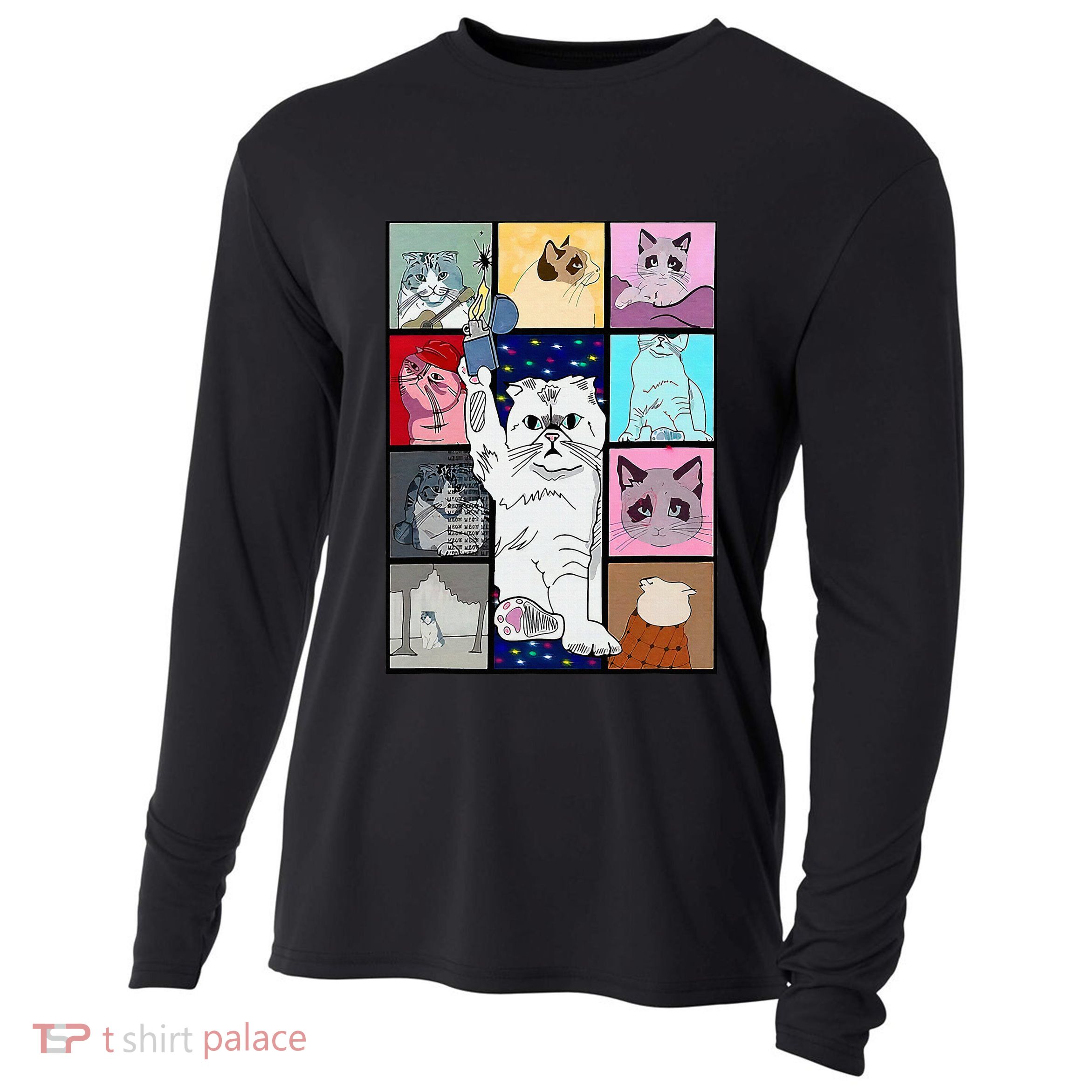 Cute Cat Purring In My Lap Cause It Loves Me Cat Lover Cooling Performance Long Sleeve Crew
