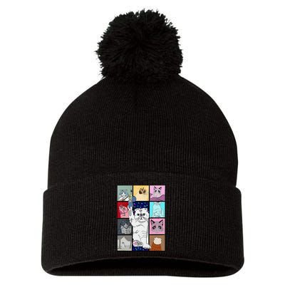Cute Cat Purring In My Lap Cause It Loves Me Cat Lover Pom Pom 12in Knit Beanie