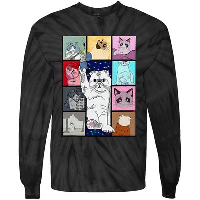 Cute Cat Purring In My Lap Cause It Loves Me Cat Lover Tie-Dye Long Sleeve Shirt