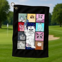 Cute Cat Purring In My Lap Cause It Loves Me Cat Lover Golf Towel