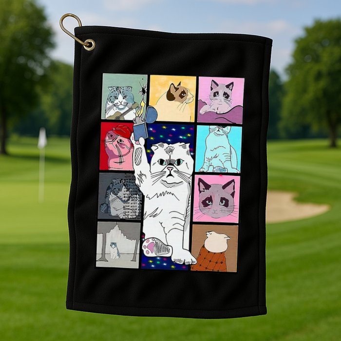 Cute Cat Purring In My Lap Cause It Loves Me Cat Lover Golf Towel