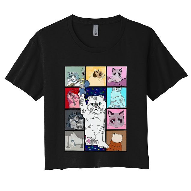 Cute Cat Purring In My Lap Cause It Loves Me Cat Lover Crop Top
