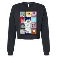 Cute Cat Purring In My Lap Cause It Loves Me Cat Lover Cropped Pullover Crew
