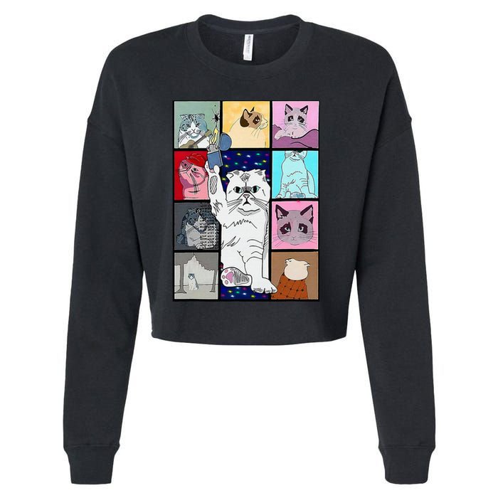 Cute Cat Purring In My Lap Cause It Loves Me Cat Lover Cropped Pullover Crew