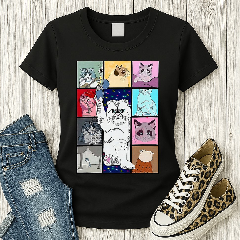 Cute Cat Purring In My Lap Cause It Loves Me Cat Lover Womens T-Shirt