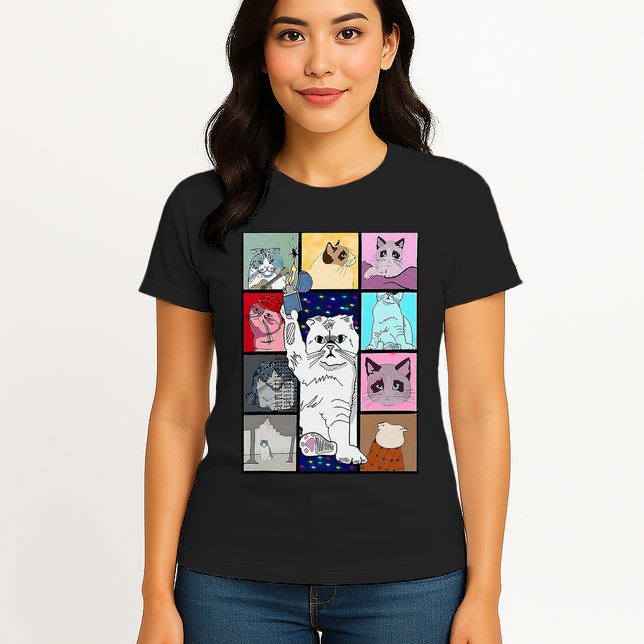 Cute Cat Purring In My Lap Cause It Loves Me Cat Lover Womens T-Shirt